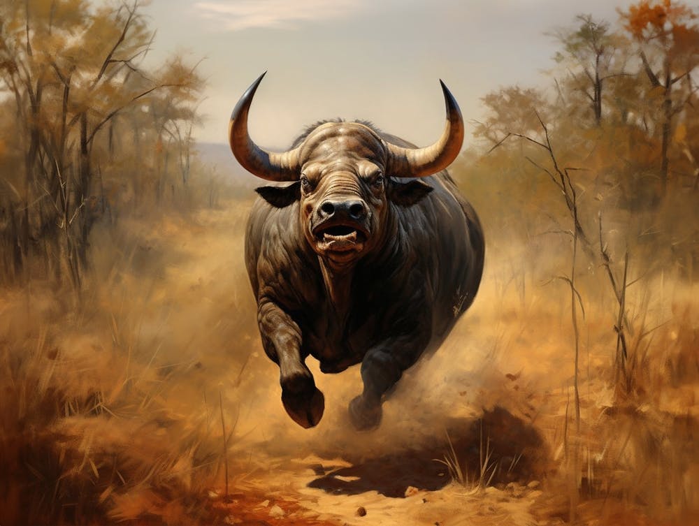 African Buffalo Charging Realism 4
