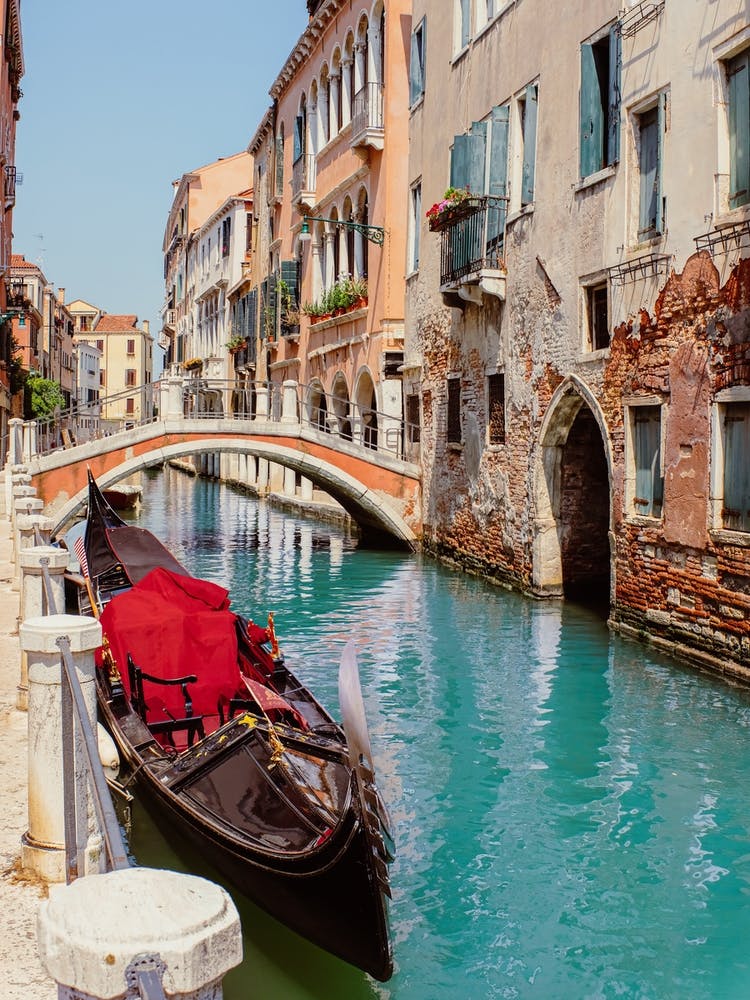 Gondola In Venice Canal, Italy