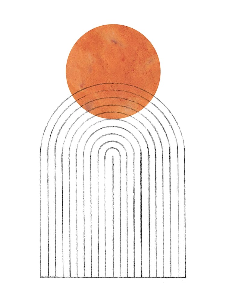 Abstract sun and rainbow