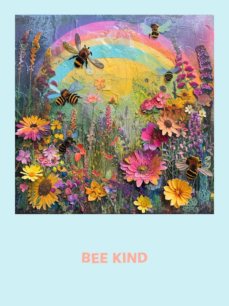 Bee Kind Collage Poster 2