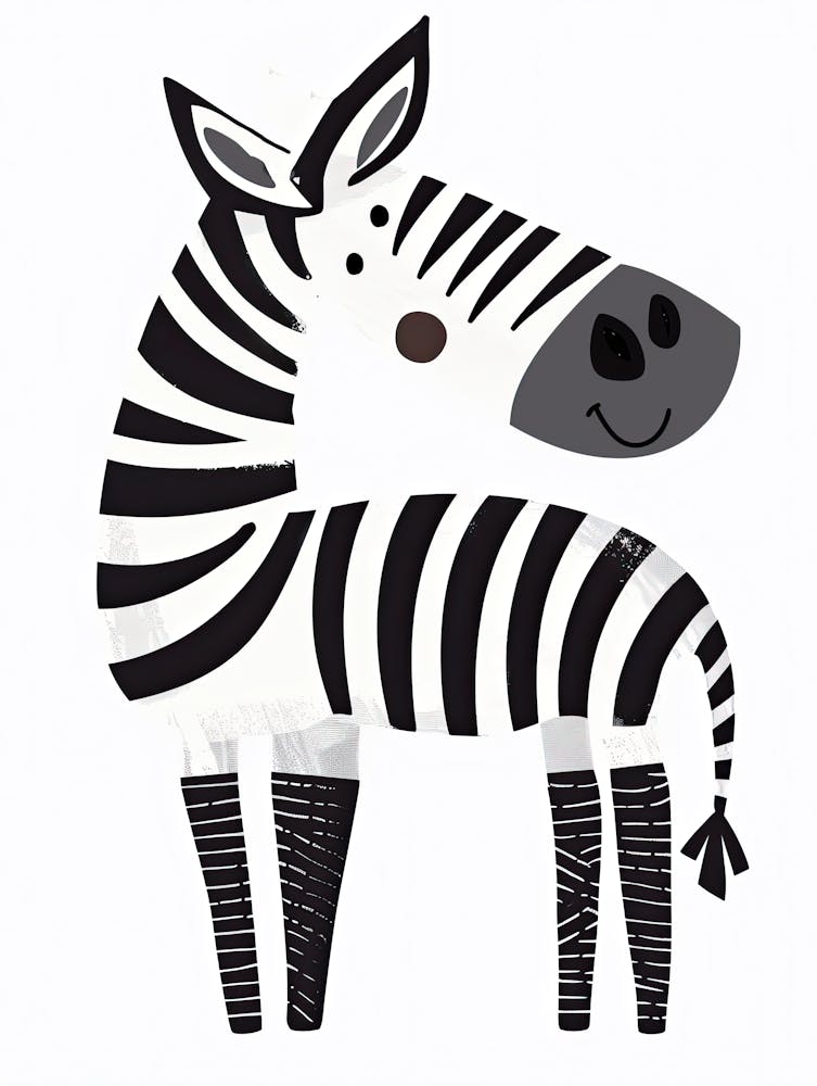 Curious Zebra Children Prints & Kids Posters