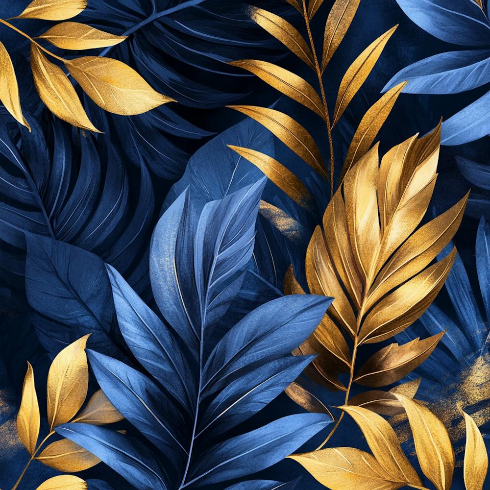 Gold And Blue Leaves 1