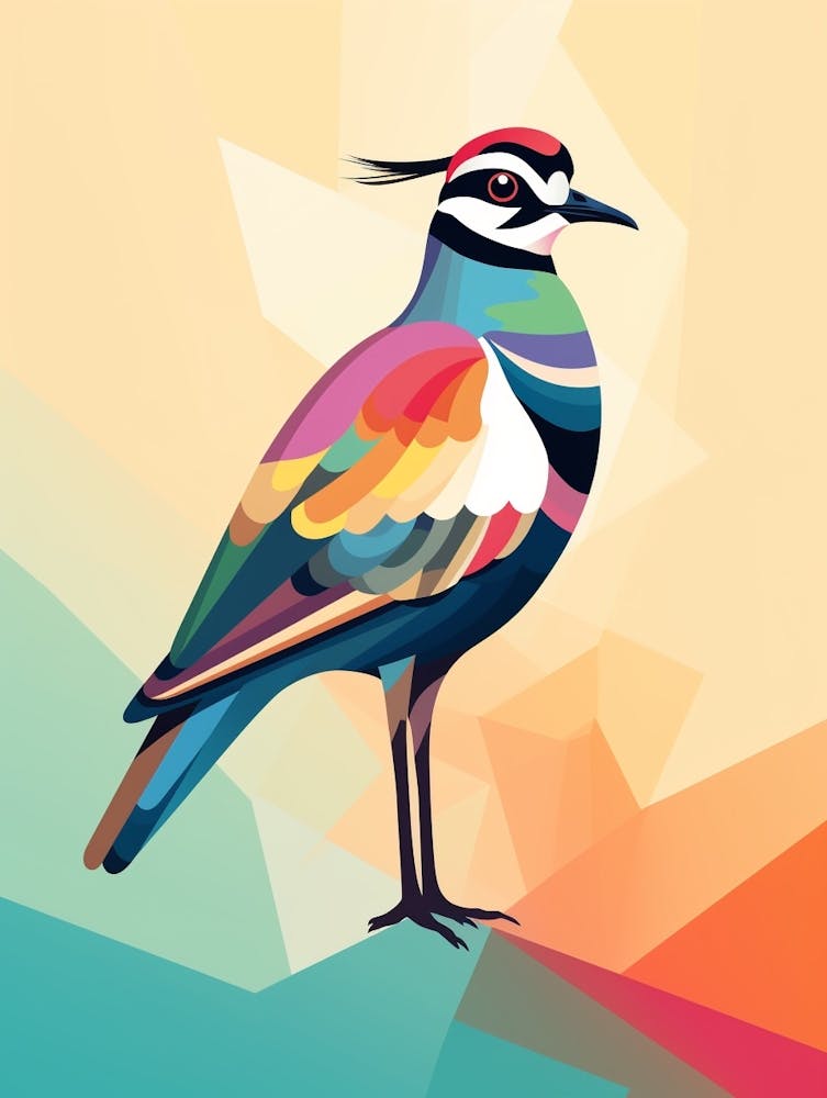 Colourful Geometric Bird Lapwing 1