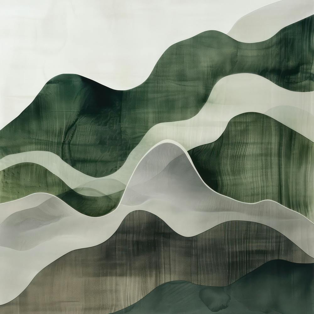 Japanese Watercolour Of Mount Gassan 2