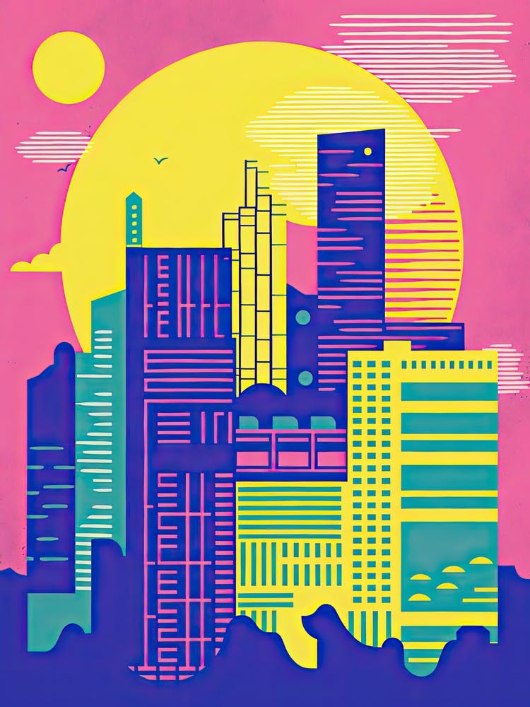 Perth In Risograph Style 2