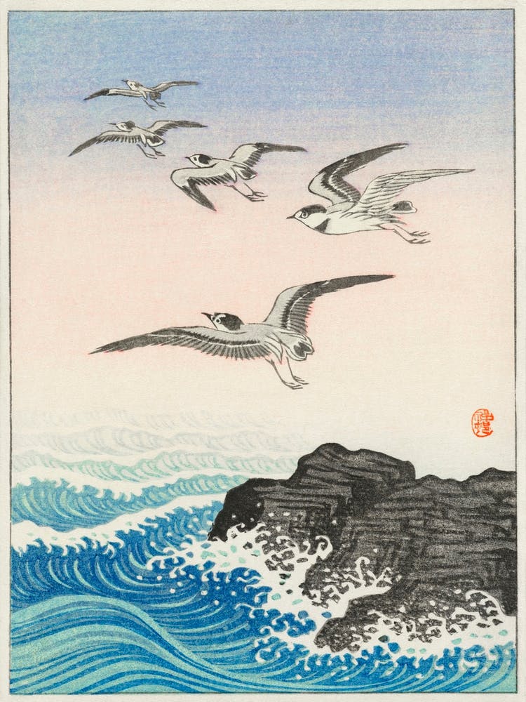 Fünf Möwen Über Dem Meer (1900 1945), Ohara Koson