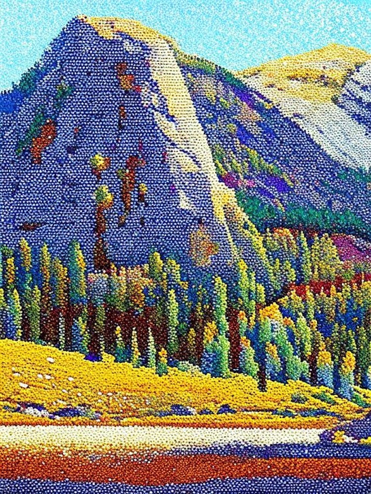 Yellowstone National Park United States Of America Pointillism