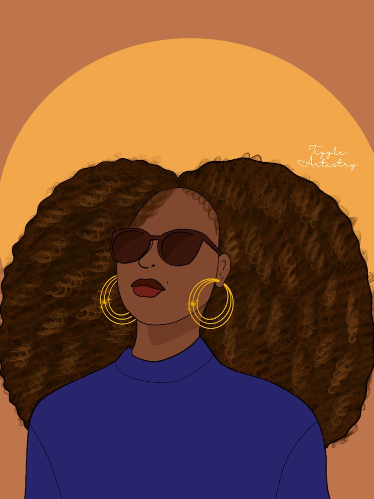 Afro Girl In Glasses