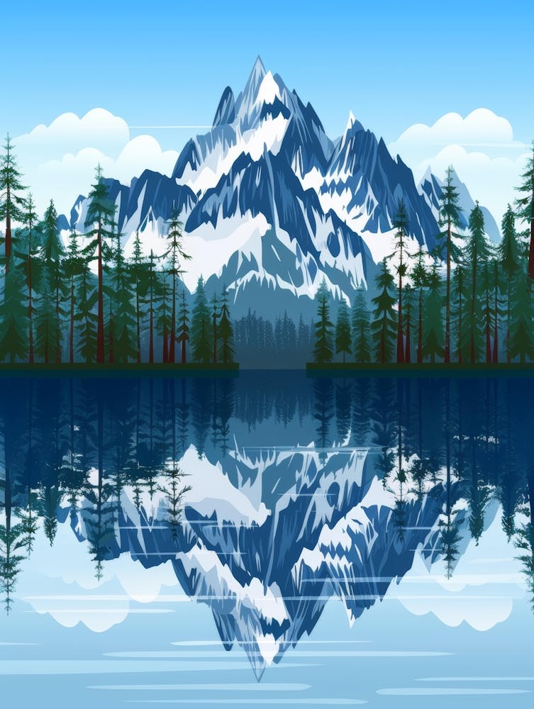 Mountain Reflected In A Lake 1