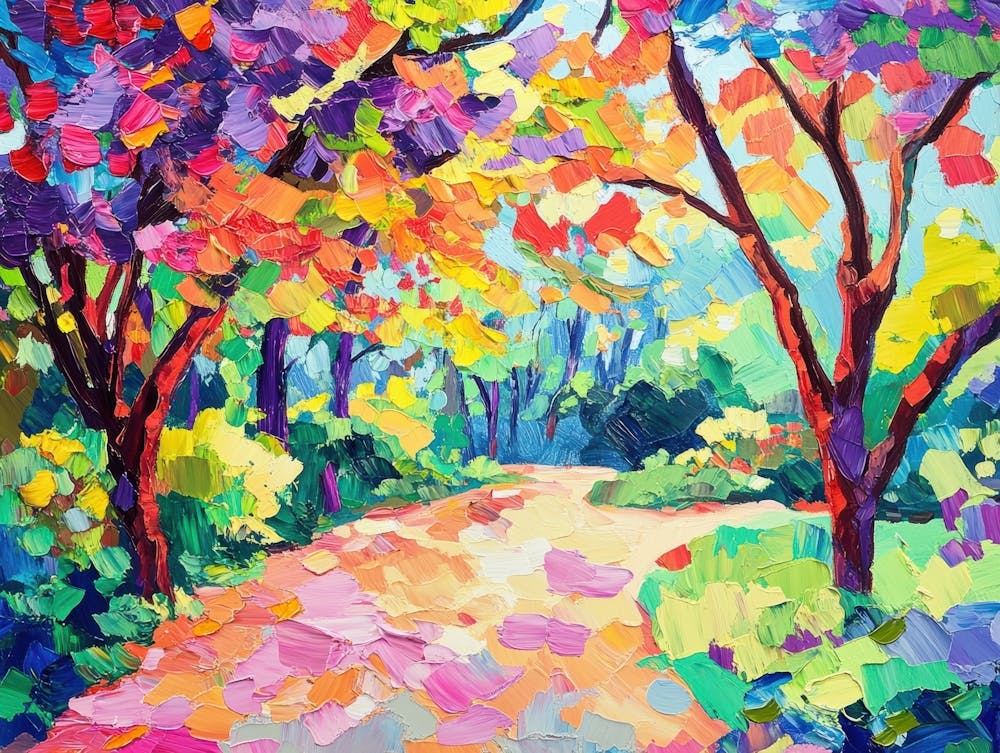 Colorful Trees In The Park