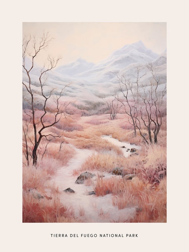 Dreamy Winter National Park Poster  Tierra Del Fuego National Park Argentina