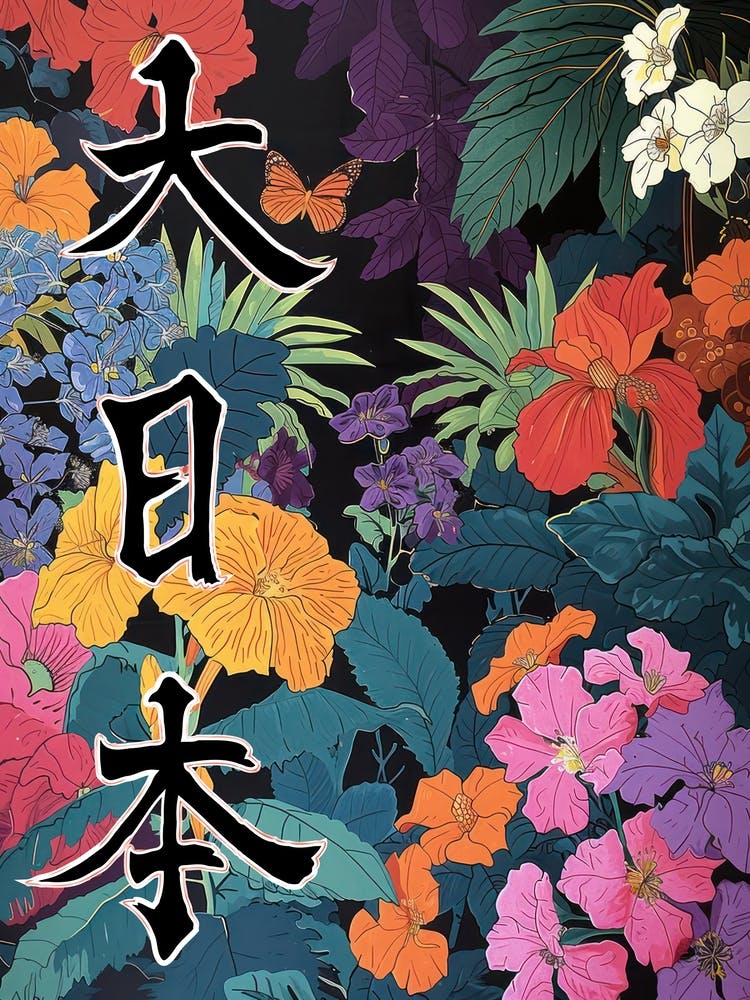 Great Japan Hokusai Poster Japanese Flowers 8