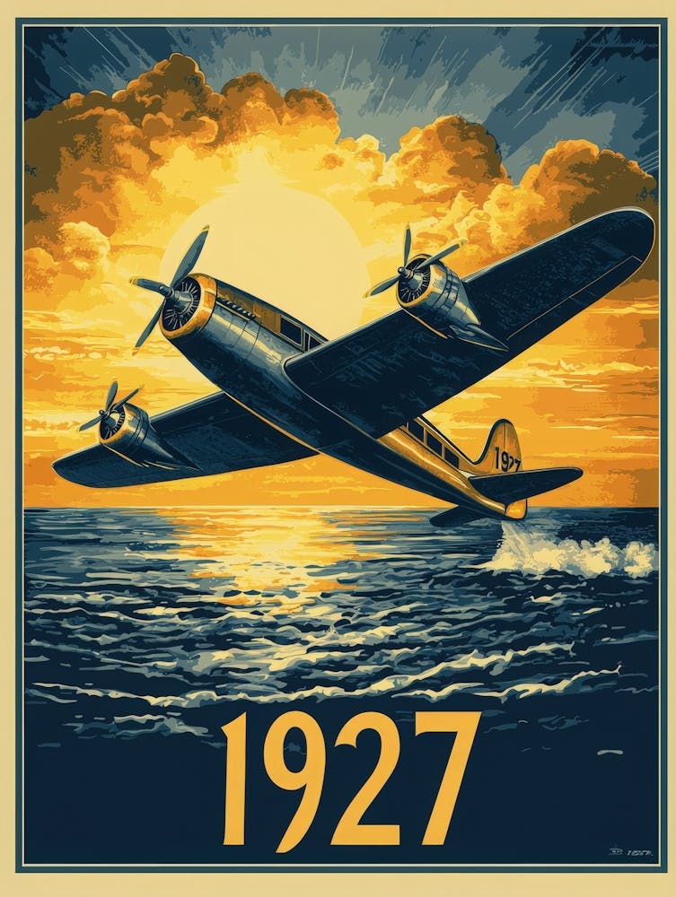 Aihrgdesign A Vintage Aviation Poster Celebrating Charles Lin 5f018930 0eec 422e B538 F7cbf44f4223 2