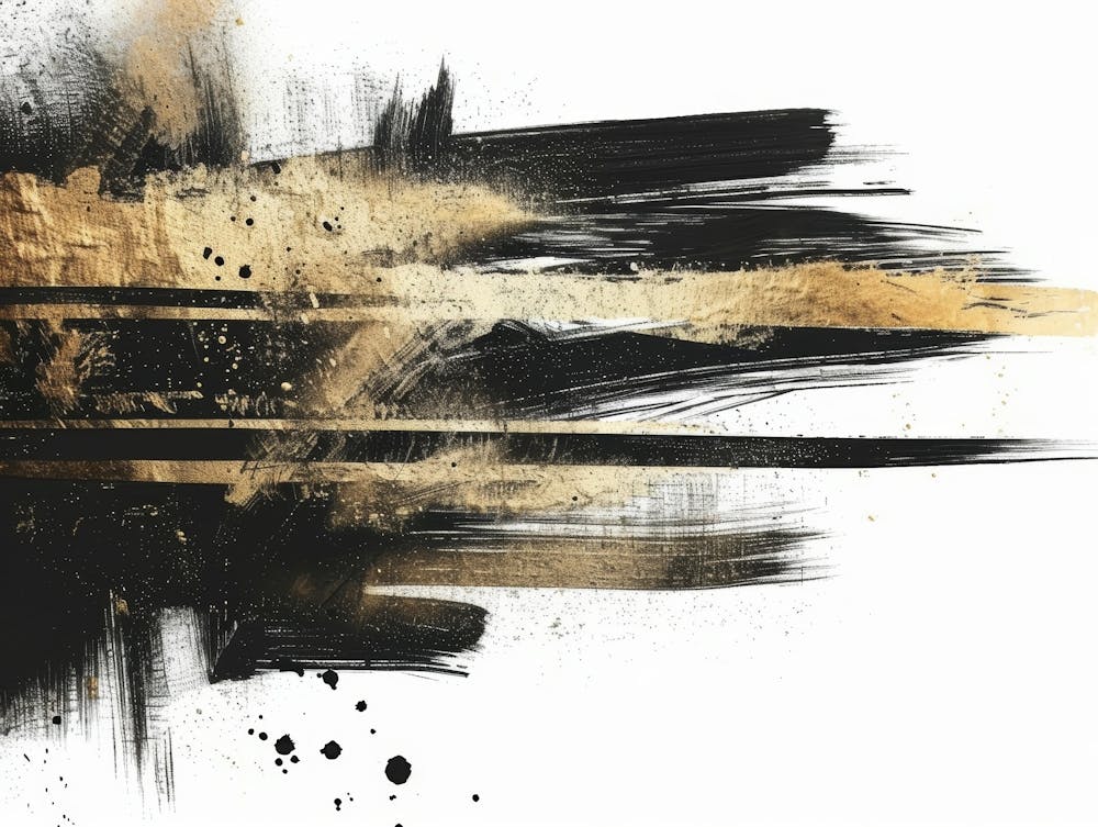 Abstract Black And Gold Painting 70