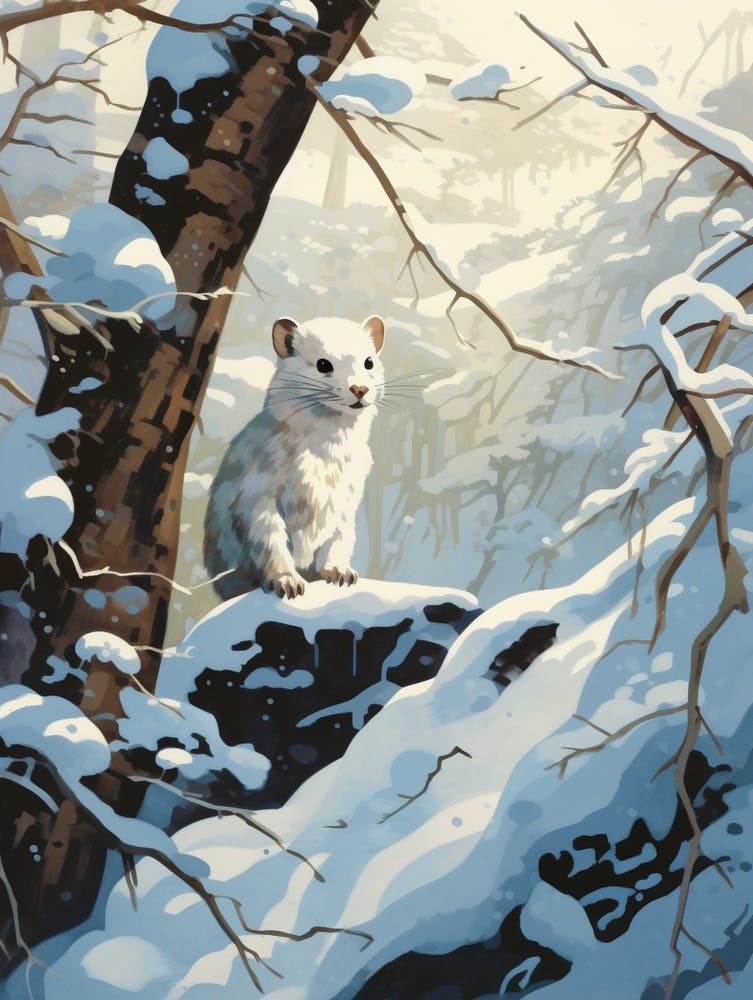 Winterwiesel 1 Illustration