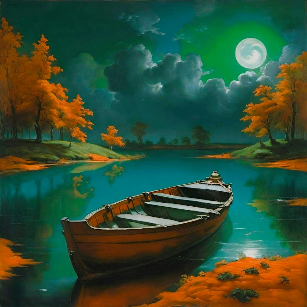 Boat In The Moonlight