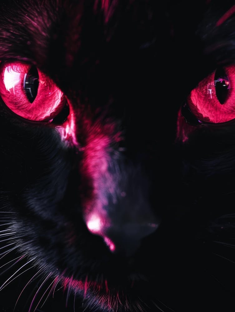 Black Cat With Red Eyes 1