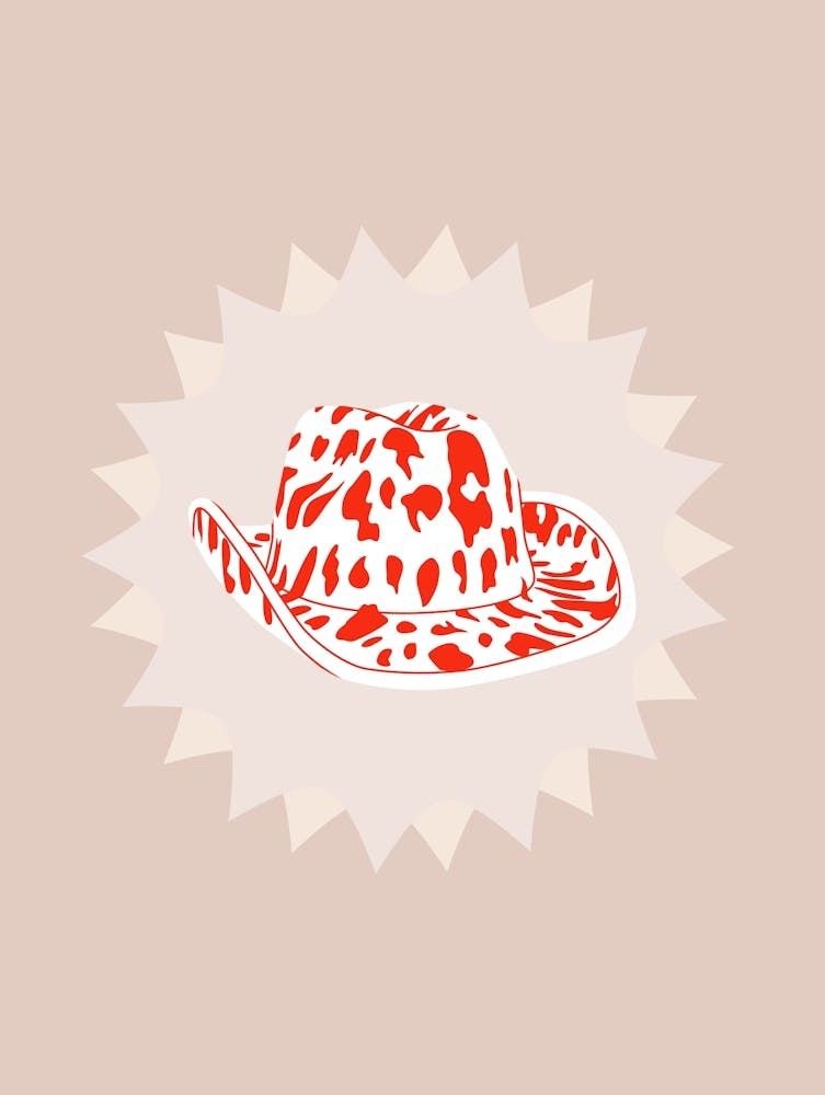Cow Print Cowboy Hat