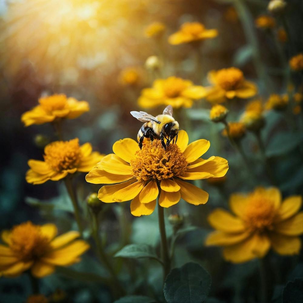 Bee On A Flower 1
