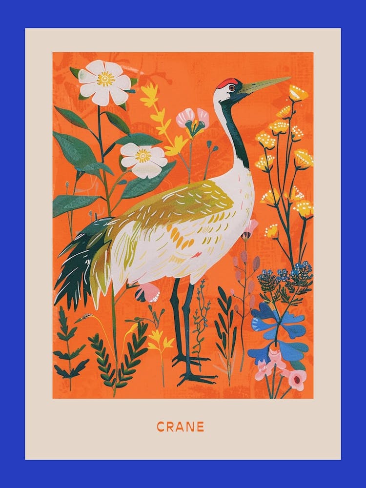 Spring Birds Poster Crane 4