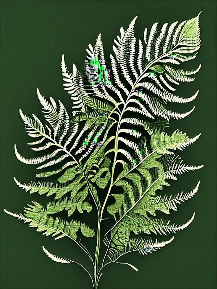Leatherleaf Fern Vintage Botanical Poster