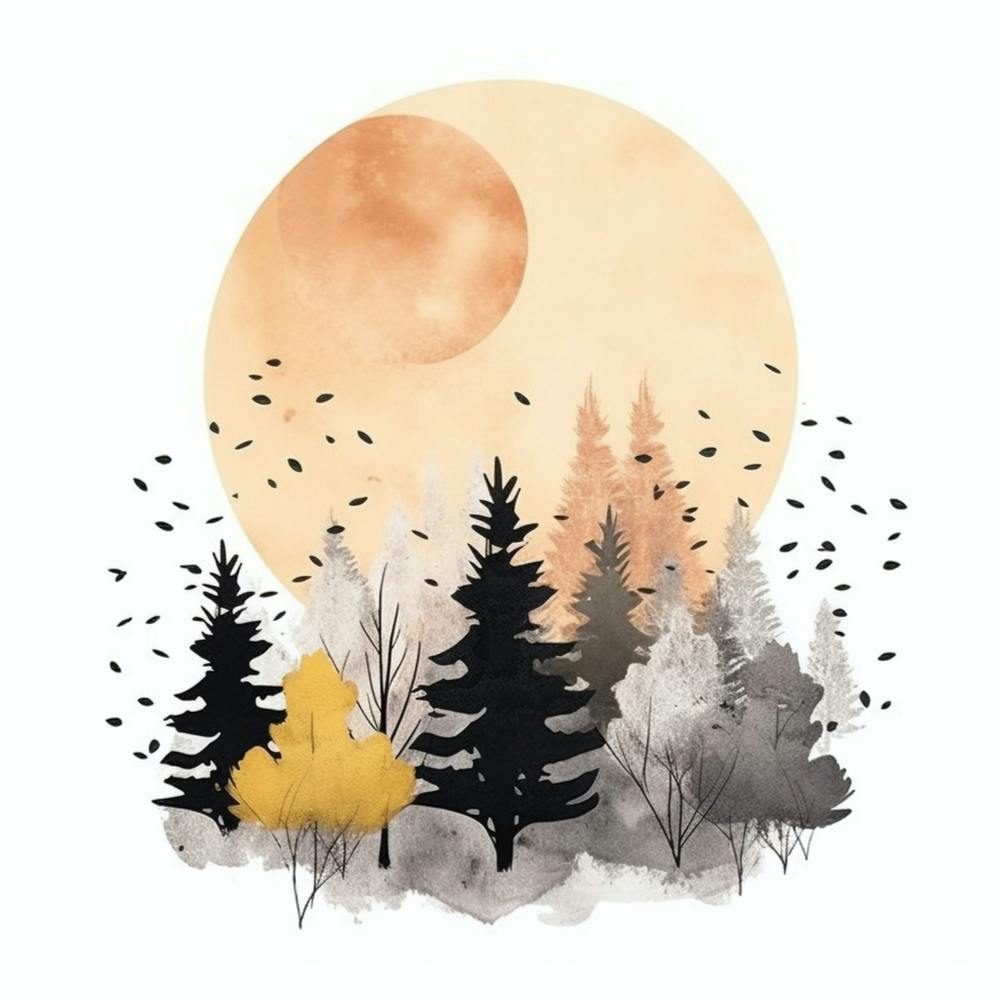 watercolor Nature Poster Art Design