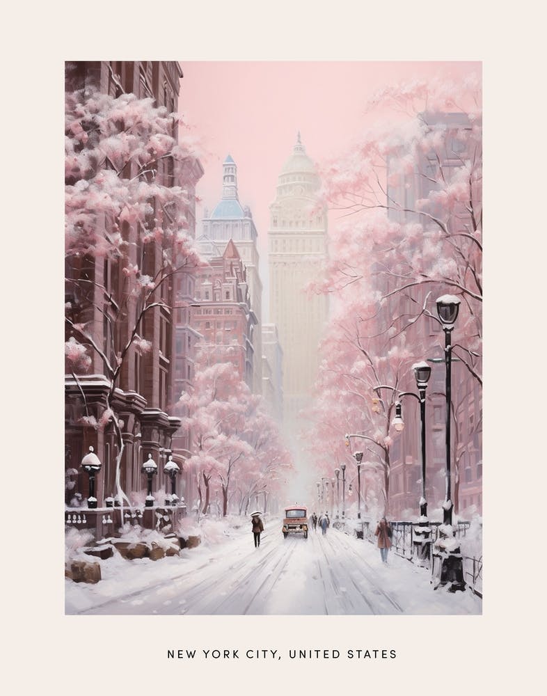 Dreamy Winter Painting Poster New York City Usa 2