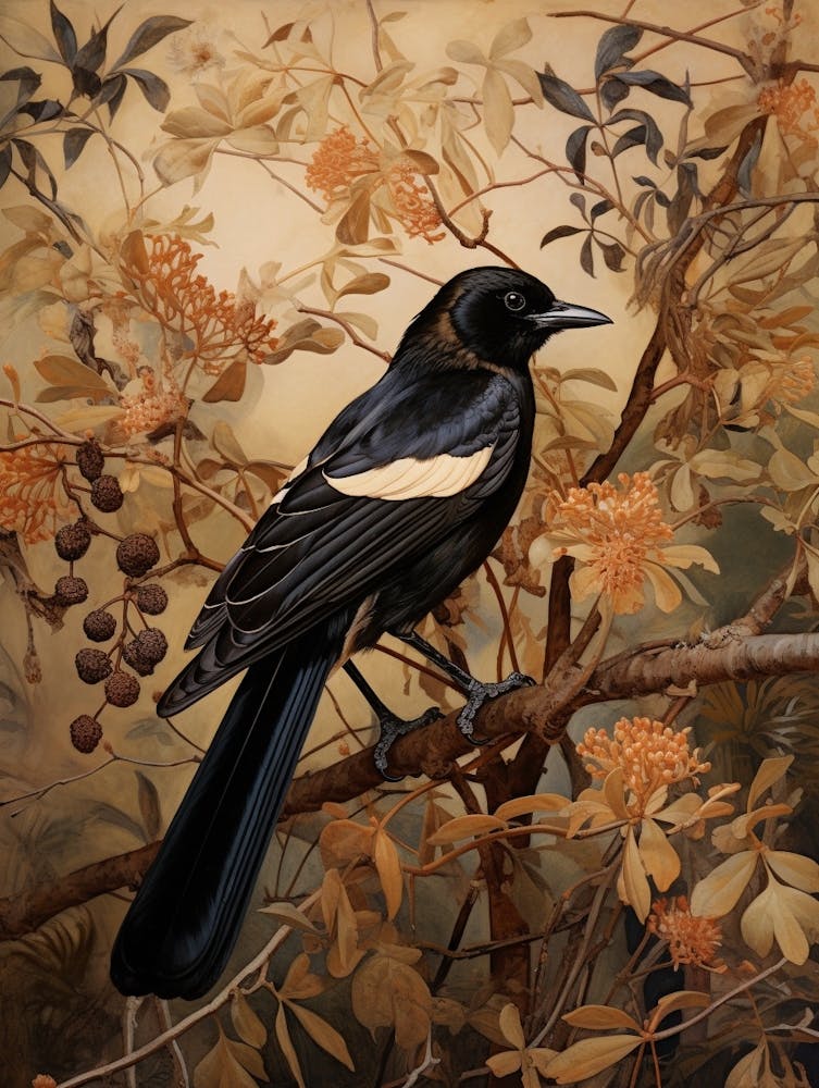 Dark And Moody Botanical Magpie 2
