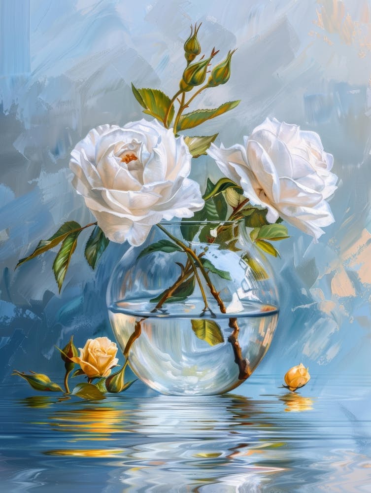White Roses In A Vase