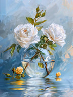 White Roses In A Vase