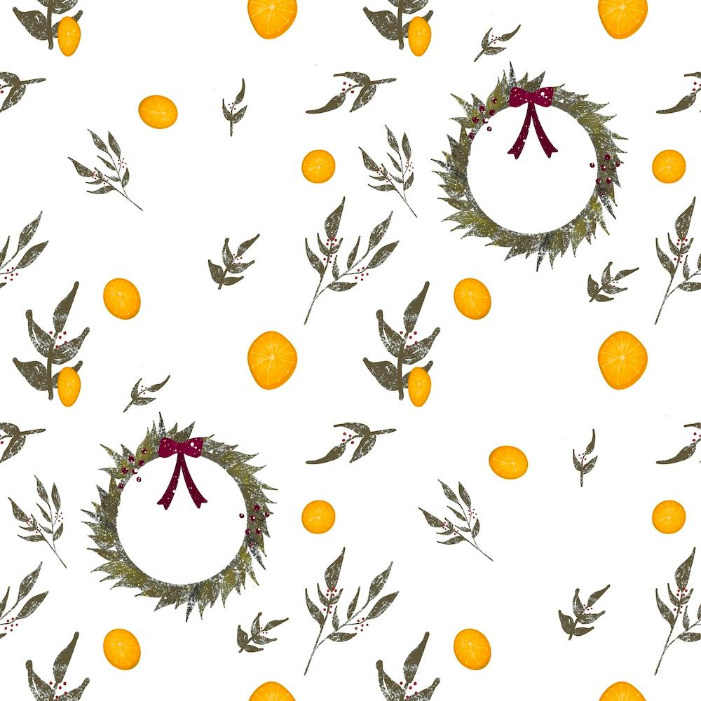 Christmas Wreath With Oranges
