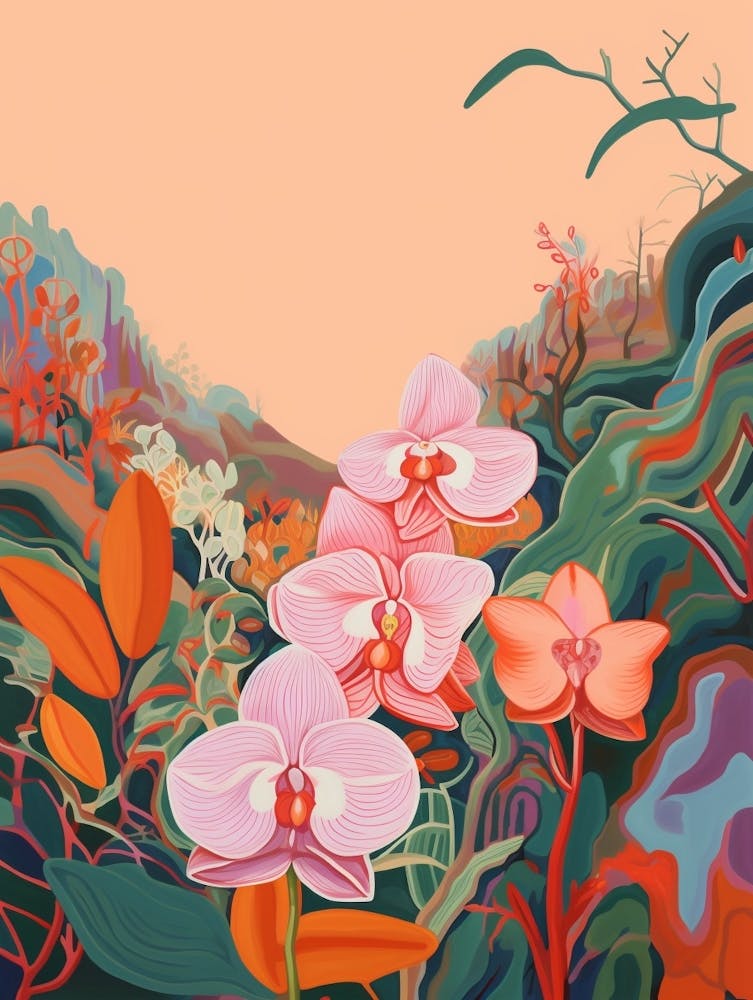 Boho Wildflower Painting Orchid 2