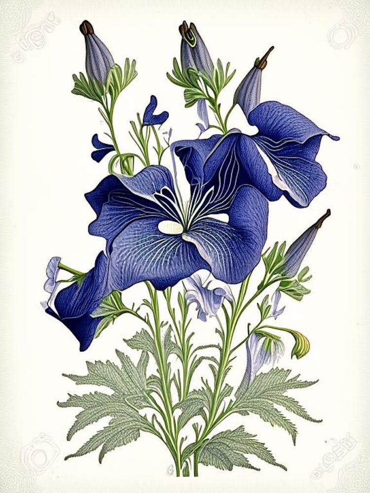 Bellflower 1 Floral Botanical Vintage Poster Flower