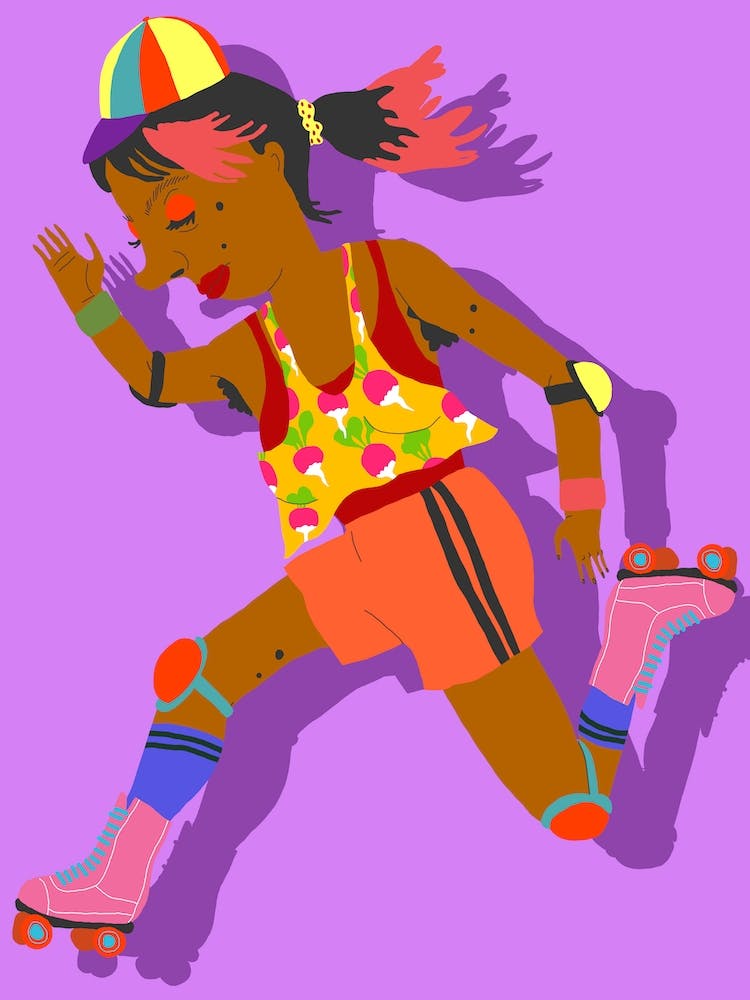 Woman On Roller Skates