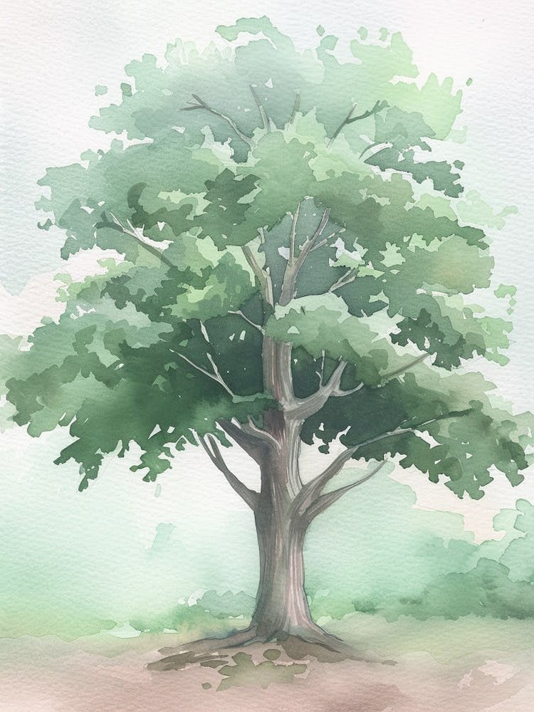 Mahogany Tree Atmospheric Watercolour Painting 6