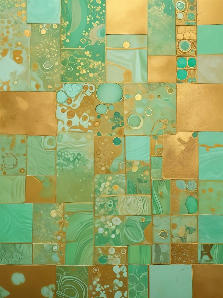 Gold And Green Tiles no1