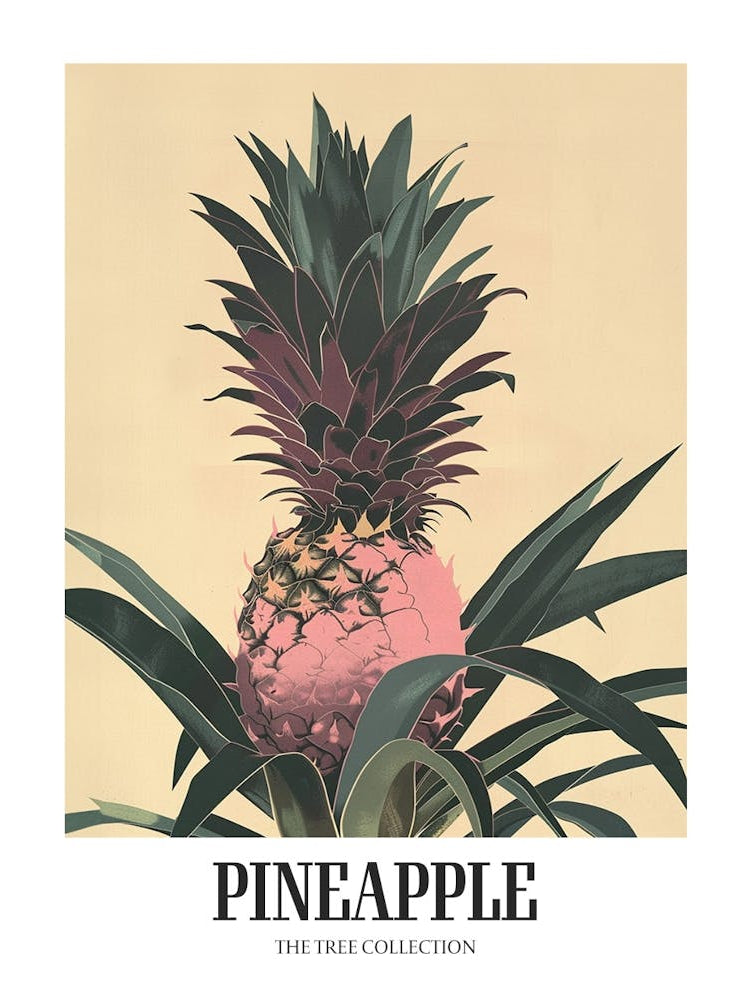 Pineapple Tree Colourful Illustration 1 Poster