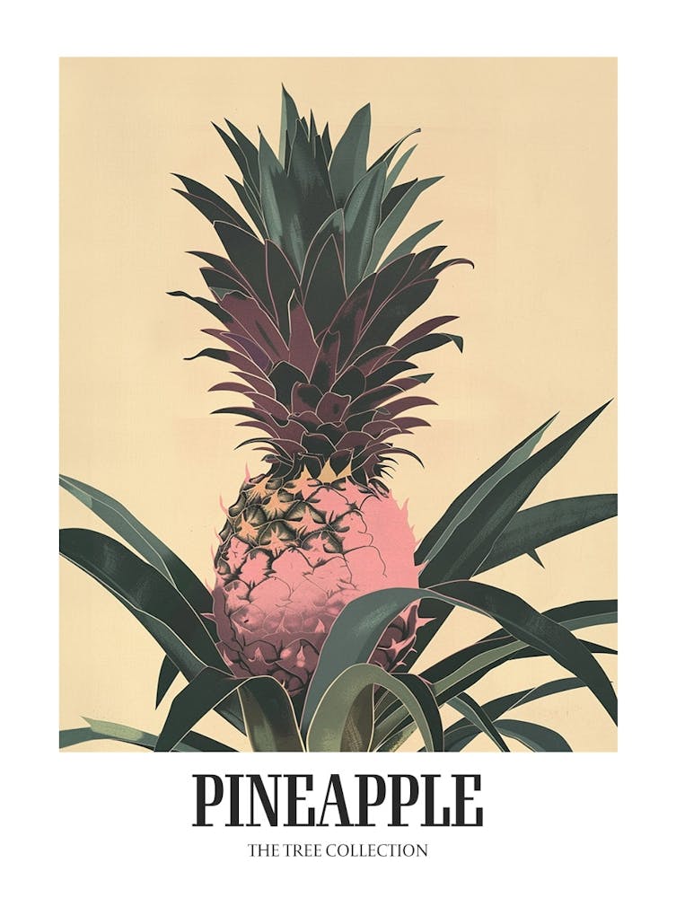 Pineapple Tree Colourful Illustration 1 Poster