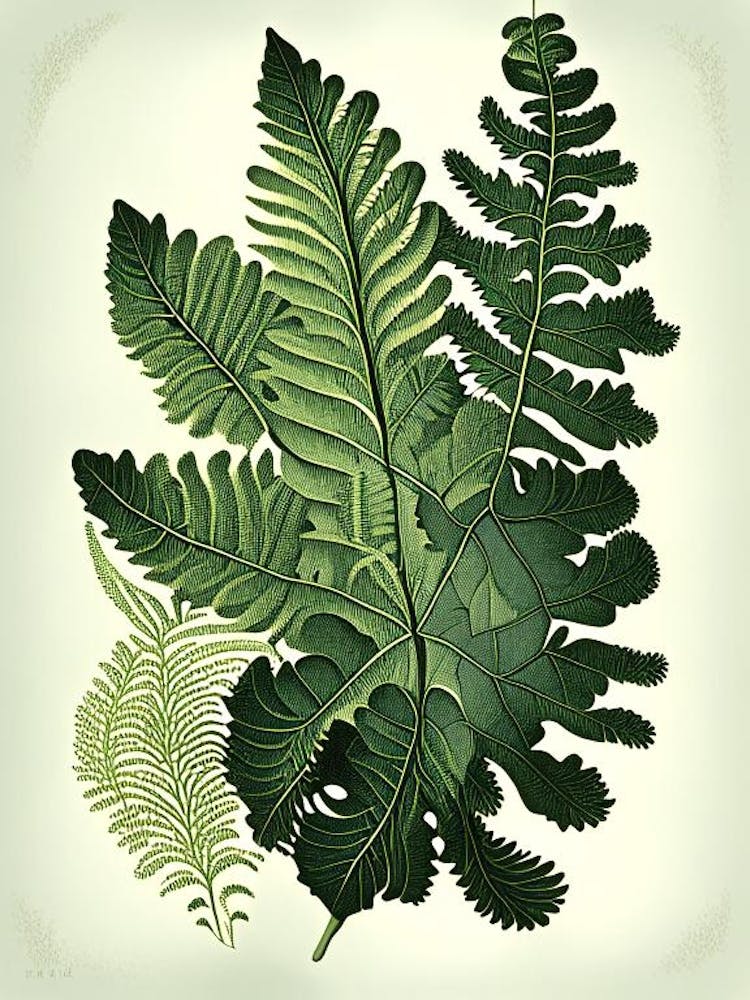 Southern Maidenhair Fern 1 Vintage Botanical Poster