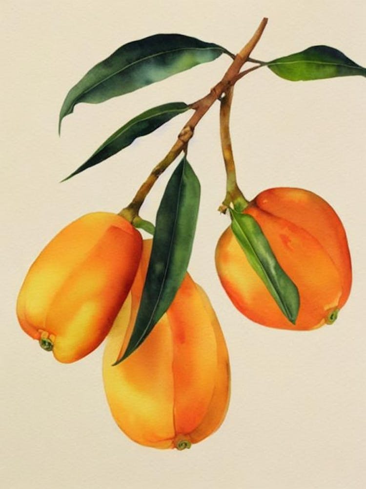 Jackfruit Watercolour Fruit Painting Fruit