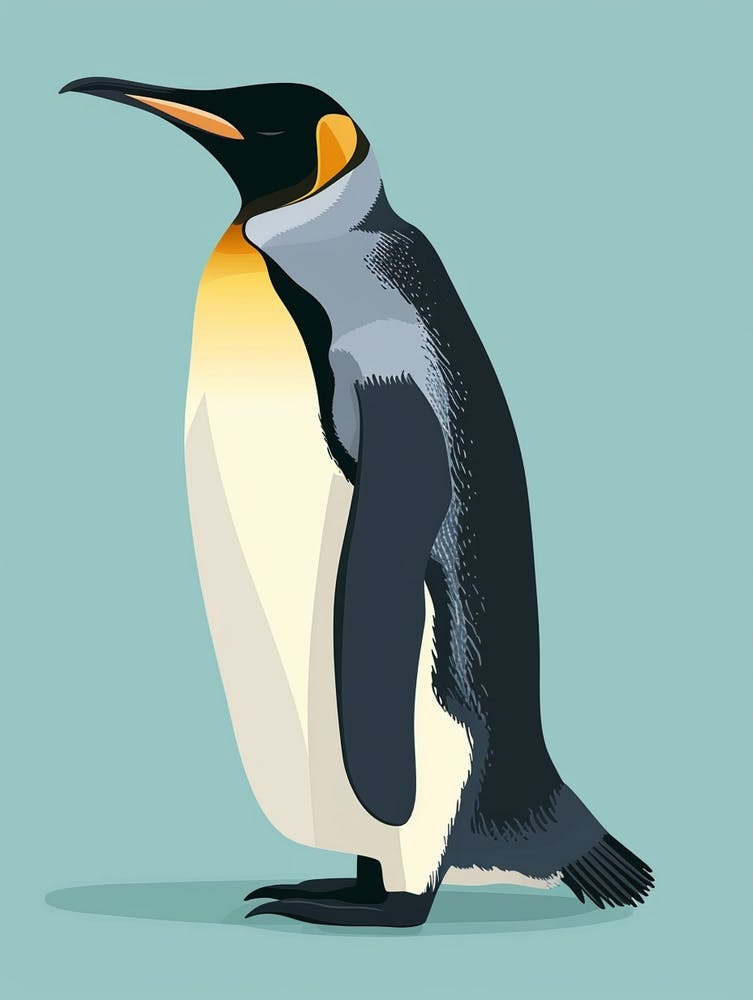 Emperor Penguin Signy Island Minimalist Illustration 1