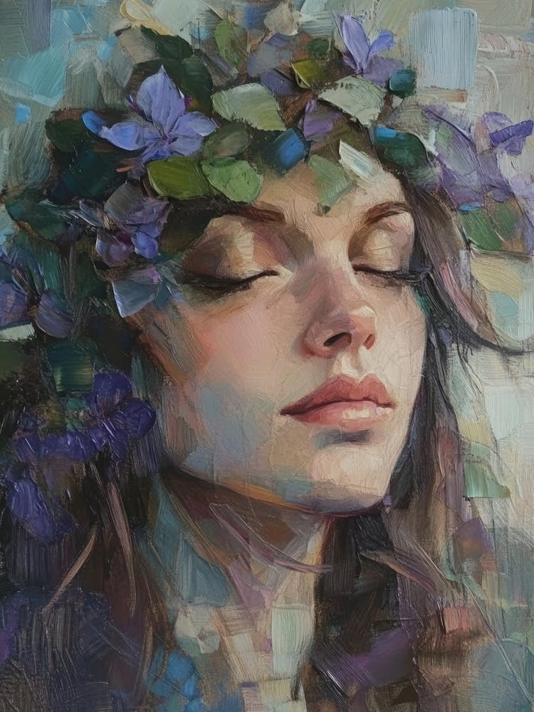 Woman With Flowers On Her Head 19