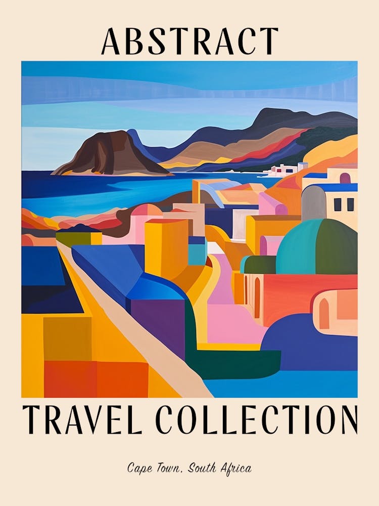 Abstraktes Reisekollektions-Poster Cape Town South Africa 1