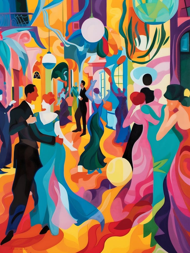 Matisse Inspired, Dancers At The Ball, Fauvism Style