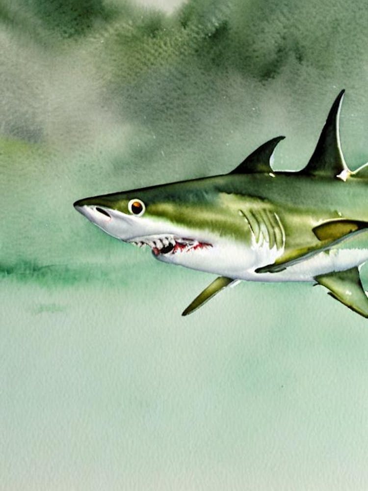 Mako Shark Storybook Watercolour