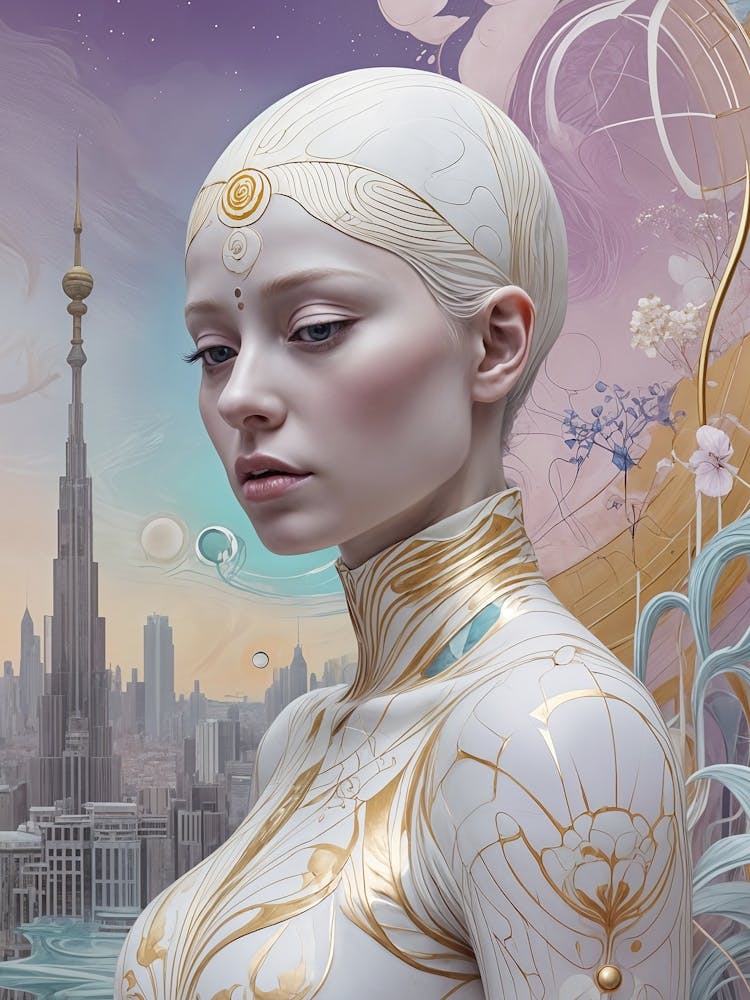 Futuristic Woman In Purple no2