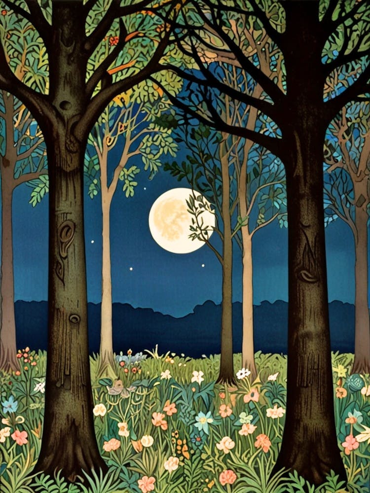 William Morris Moonlight In The Forest 183