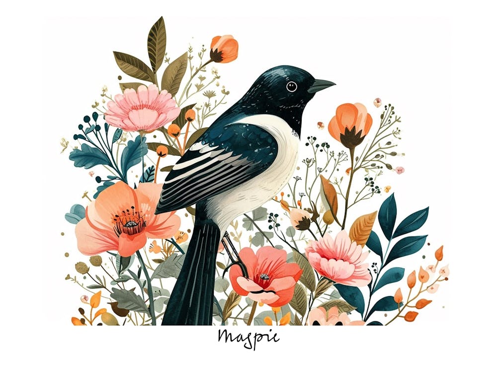 Little Floral Magpie 2 Poster
