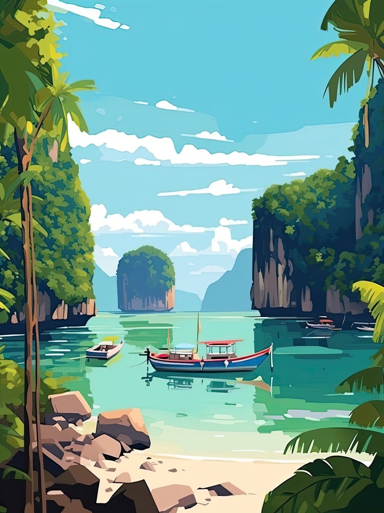 Phuket, Thailand, Flat Illustration 4