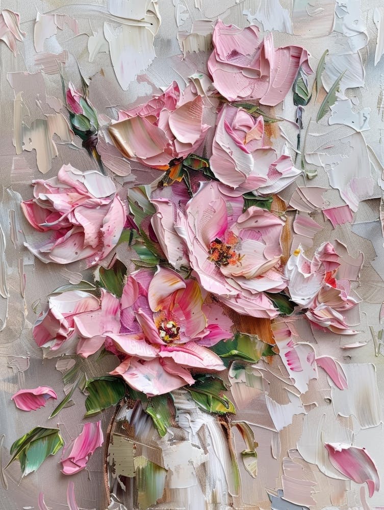 Pink Roses In A Vase 2
